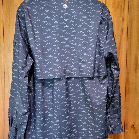 Ocean Coast Navy Patterned Long Sleeve Shirt - Picture 2 of 9